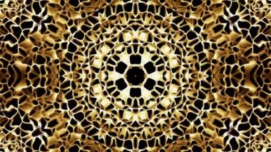 Arap geometrik deseni Altın Mandala. Kusursuz döngü görüntüsü.