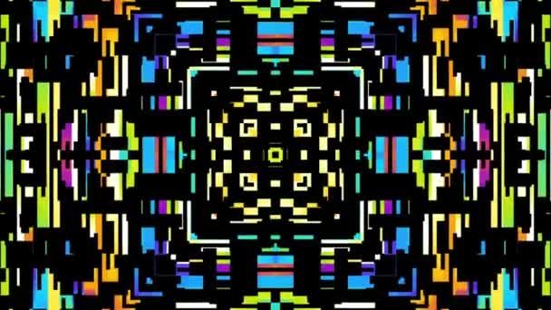 Transformeren abstracte zwarte geometrische pixels. Naadloze looping beelden. — Stockvideo