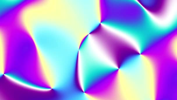 Bulanık holografik arkaplan dönüştürülüyor. Psikedelik dalgalı, soyut kıvrımlı şekiller. Görüntü döngüsü. — Stok video