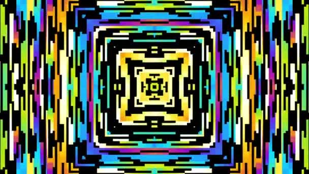 抽象的な黒の幾何学的ピクセルの変換。シームレスなループ映像. — ストック動画