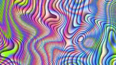 Psikedelik dalgalı, soyut kıvrımlı şekiller. Görüntü döngüsü.