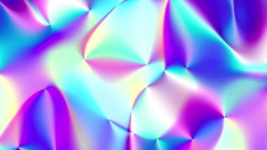 Bulanık holografik arkaplan dönüştürülüyor. Psikedelik dalgalı, soyut kıvrımlı şekiller. Görüntü döngüsü.