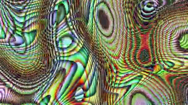 Psychedelische golvende geanimeerde abstracte gebogen vormen. Loopbeelden. — Stockvideo