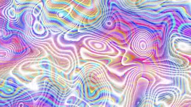 Psychedelic wavy animasi bentuk melengkung abstrak. Memutar rekaman. — Stok Video