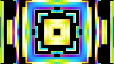 Soyut siyah geometrik pikseller dönüştürülüyor. Kusursuz döngü görüntüleri.