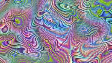 Psikedelik dalgalı, soyut kıvrımlı şekiller. Görüntü döngüsü.