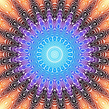 Çok renkli arka planda süs mandala. Vektör resmi.