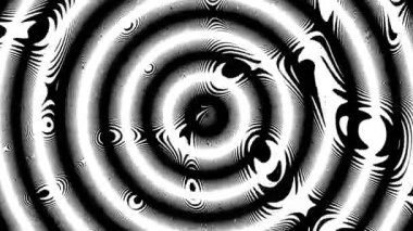 Basit siyah ve beyaz geometrik şekilleri dönüştürüyor. Görüntü döngüsü.