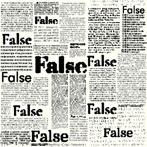 Nahtloses Zeitungsmuster Vektorbild Mit Wörtern Falsch — Stockvektor