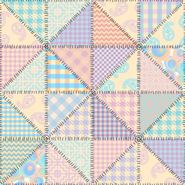 Kusursuz bir arka plan modeli. Pastel renklerde tekstil deseni. Vektör resmi