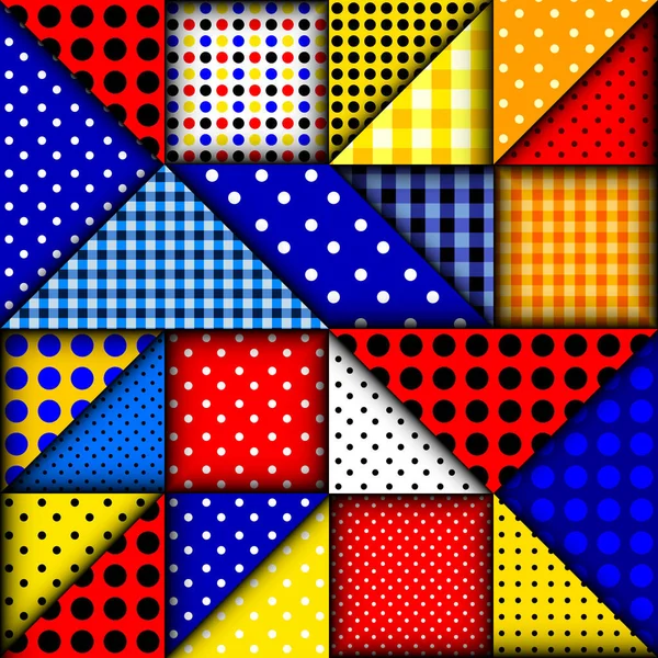 Papírvágás Formázza Mintát Zökkenőmentes Vektor Geometriai Minta Patchwork Blokk Rétegelt — Stock Vector