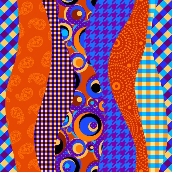 Бесшовный Рисунок Фона Текстильная Лоскутная Ткань Векторное Изображение — стоковый вектор