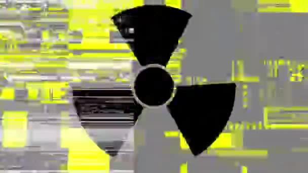 Nuclear symbol flashing icon loop — Stock Video