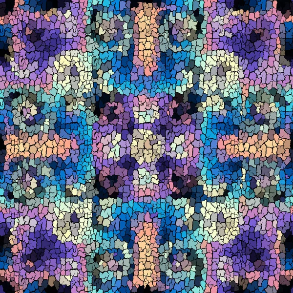 Sömlös grunge abstrakt fyrkantig mönster. Färggrunge sprickbildning. — Stock vektor