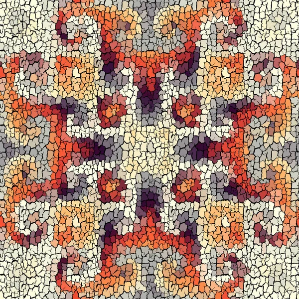 Nahtlose Grunge abstrakte quadratische Muster. Paint Grunge knackt. — Stockvektor