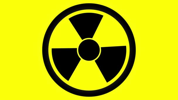 Símbolo nuclear piscando ícone loop — Vídeo de Stock