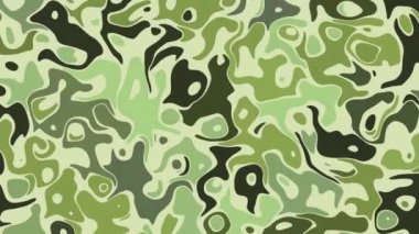 Kamuflaj animasyon arka planı. Soyut kıvrımlı şekilleri dönüştür. Görüntü döngüsü.