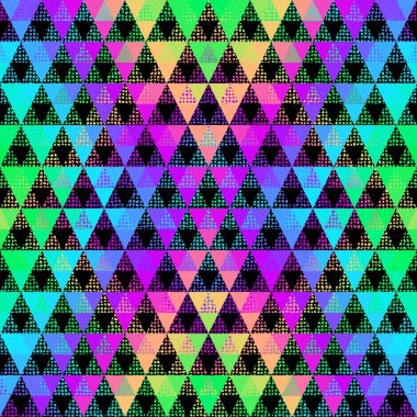 Üçgenlerin asit desenleri Aztek süslemeleri. Vektör görüntüsü. Kusursuz vektör deseni.