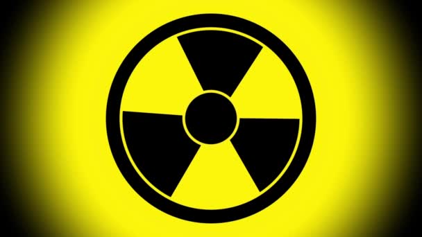 Símbolo nuclear intermitente icono lazo — Vídeo de stock