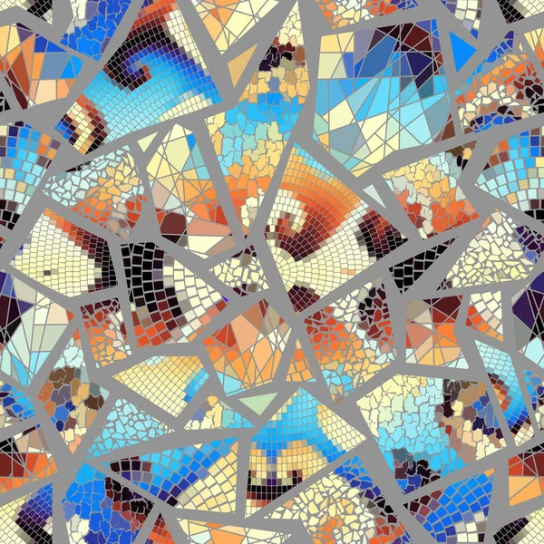 Patrón de arte mosaico sin costura vectorial. Fondo artístico. — Archivo Imágenes Vectoriales