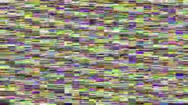 Video ekran hasarı bozulma arka planı, soyut ses efekti. 4K kusursuz döngü, bilgisayar dijital olarak oluşturulmuş animasyon.