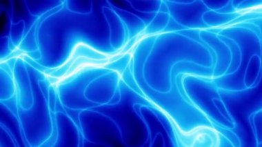 Döngülü 3D animasyon. Yükselen renkli neon çizgileri ve parlak izleri olan soyut bir arkaplan. Neon çizgileri arkaplan