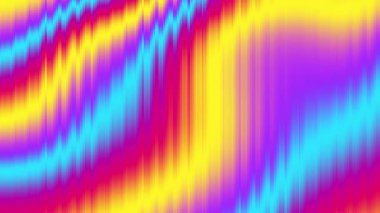 Fraktal Cam Gradyan Soyut Neon Görüntü Deseni. Mavi Aura Glossy Hologram etkisi ve çok renkli sıvı bozulması. Yumuşak prizma ışığına sahip neon posterli duvar kağıdı