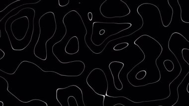 Siyah ve beyaz soyut dalgalı ve eğri çizgiler desensiz döngü kopya alanı arkaplan canlandırması.