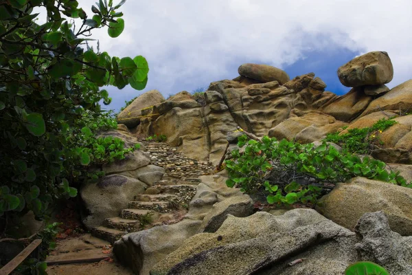 Una Hermosa Vista Desde Parque Nacional Tayrona Santa Marta Colombia —  Fotos de Stock