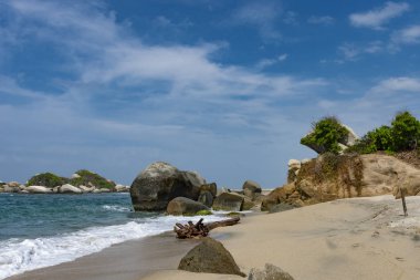 Tayrona Ulusal Parkı 'ndan güzel bir manzara, Santa Marta, Kolombiya