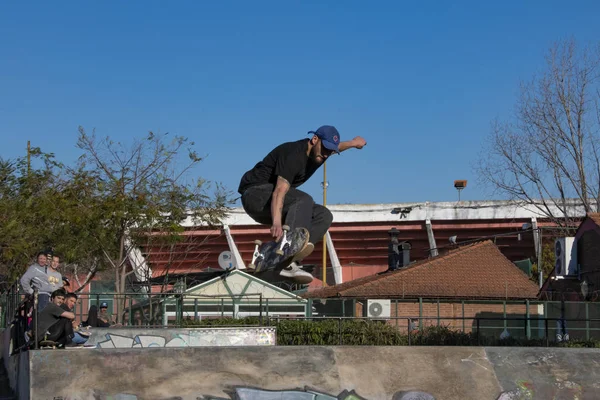 Buenos Aires Argentine 2018 Homme Pratiquant Skateboard — Photo