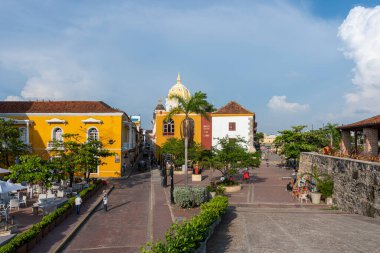 Cartagena de Indias, Kolombiya - 05 / 29 / 2018: Cartagena de Indias şehri manzarası