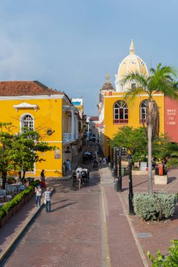 Cartagena de Indias, Kolombiya - 05 / 29 / 2018: Cartagena de Indias şehri manzarası