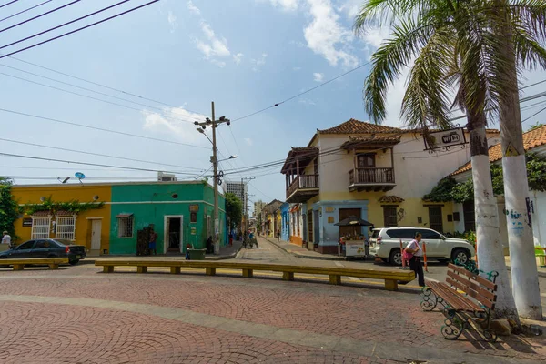 Cartagena Indias Kolumbie 2018 Pohled Sousedství Getsemani — Stock fotografie