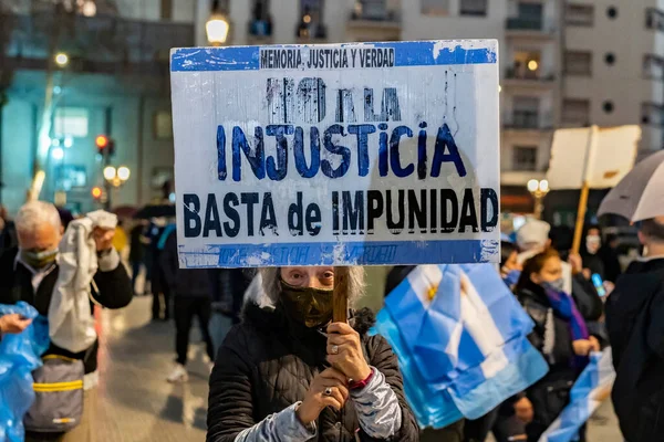 Buenos Aires Argentina 2020 Persone Che Protestano Contro Intenzione Del — Foto Stock
