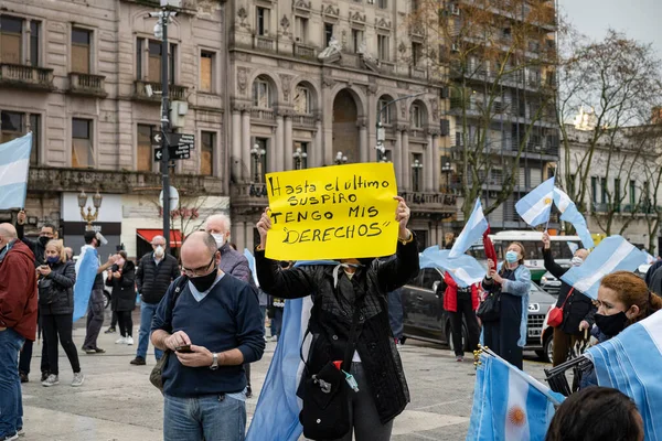 ブエノスアイレス アルゼンチン 2020年8月26日 正義を改革する政府の意図に抗議する人々 — ストック写真
