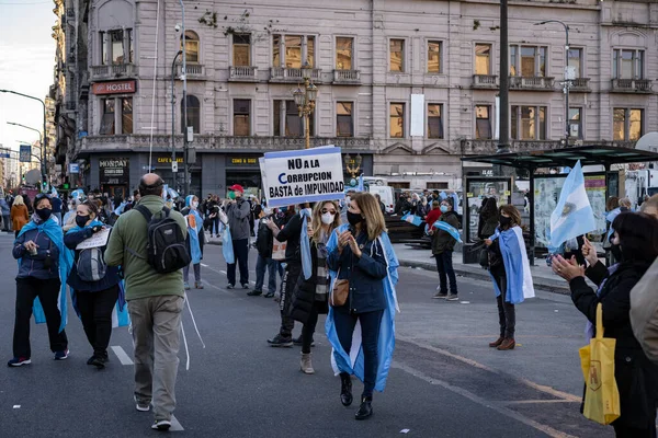 아르헨티나 부에노스아이레스 2020 정부의 의도에 반대하는 사람들 — 스톡 사진