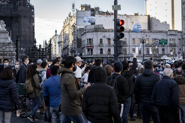 Buenos Aires Argentinien 2020 Menschen Protestieren Gegen Die Absicht Der — Stockfoto