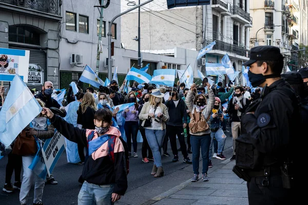 Buenos Aires Argentina 2020 People Protesting Government Intention Reform Justice — Stock Photo, Image