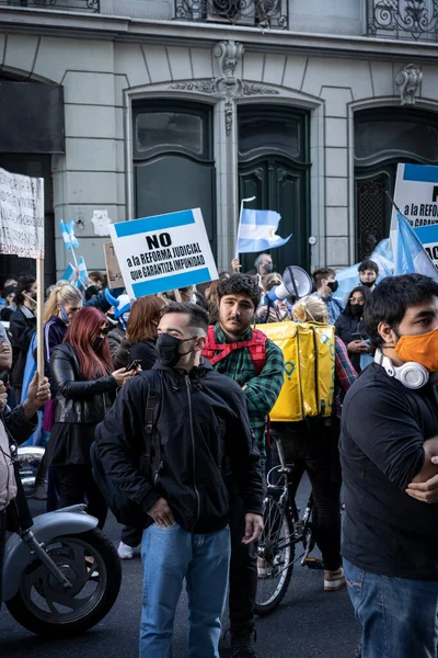 Buenos Aires Argentina 2020 Protestan Contra Intención Del Gobierno Reformar —  Fotos de Stock