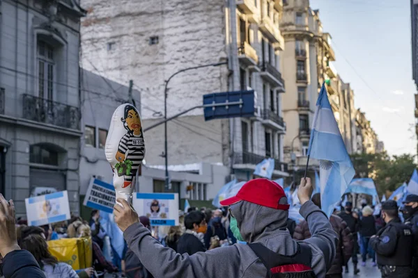 Buenos Aires Argentyna 2020 Ludzie Protestujący Przeciwko Rządowemu Zamiarowi Reformy — Zdjęcie stockowe