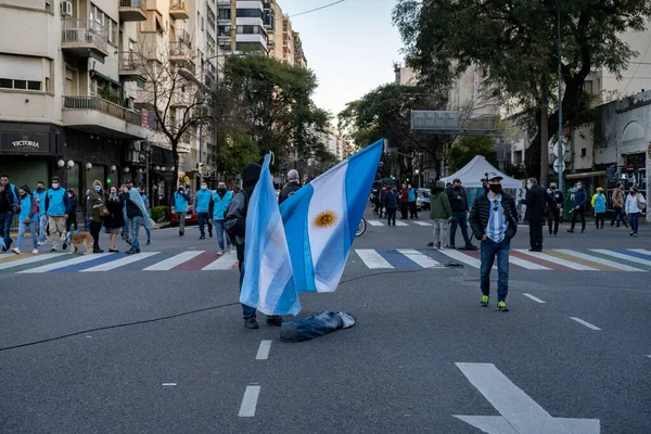 Buenos Aires Argentina 2020 Lidé Protestují Proti Záměru Vlády Reformovat — Stock fotografie