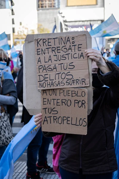 Buenos Aires Argentina 2020 Persone Che Protestano Contro Quarantena Politica — Foto Stock