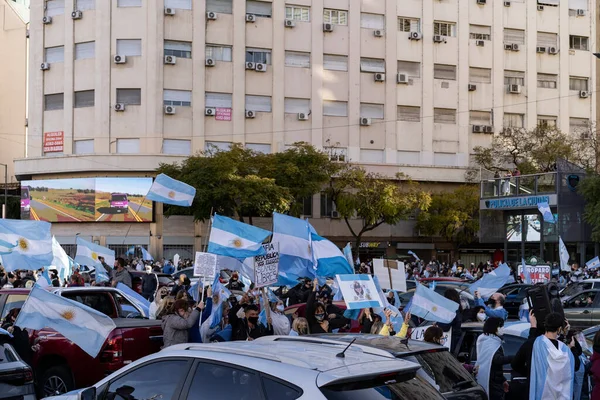 Buenos Aires Argentina 2020 Protestan Contra Cuarentena Política Del Gobierno —  Fotos de Stock