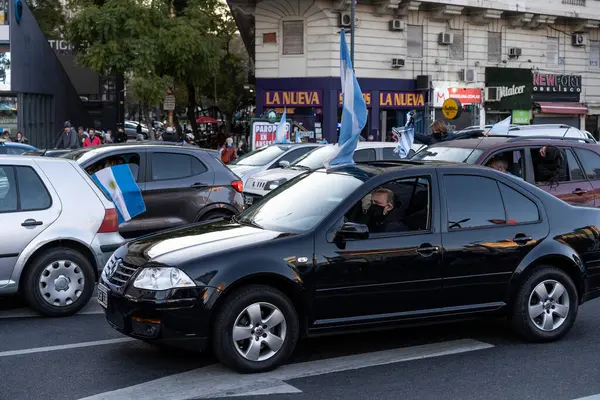 Buenos Aires Argentina 2020 Pessoas Que Protestam Contra Quarentena Política — Fotografia de Stock