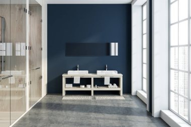 Beyaz Oda banyo iç, lavabo ve duş