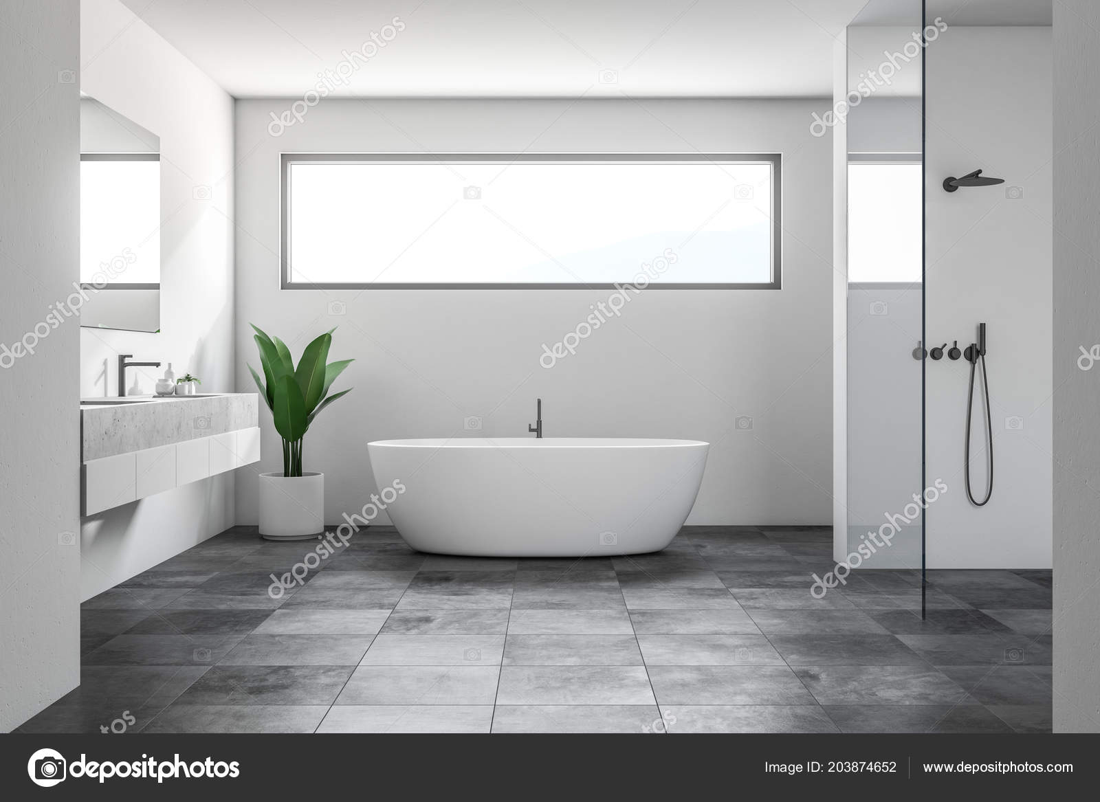 Black Floor White Walls Bathroom – Flooring Site