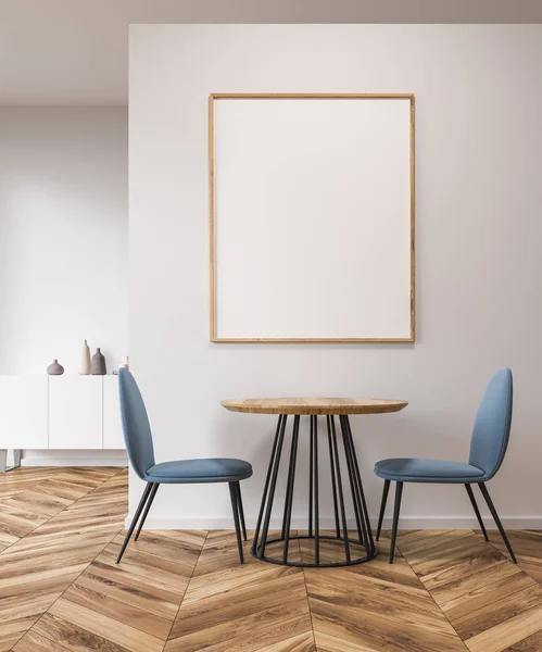 Scandi Stijl Woonkamer Interieur Met Witte Muren Een Houten Vloer — Stockfoto