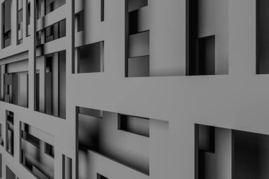 Soyut gri geometrik desen zemin dik açı rakamlı para kazandı. Bakış açısı. Pazarlama ve reklam sanat kavramı. 3D render alay