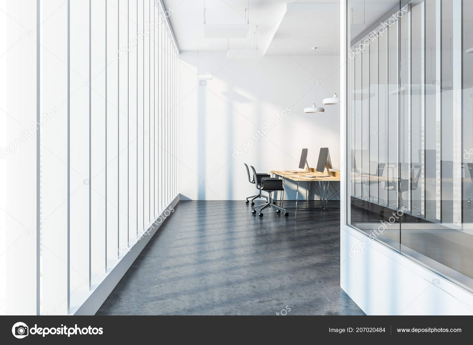 Interior Modern Law Company Office Panoramic Windows City